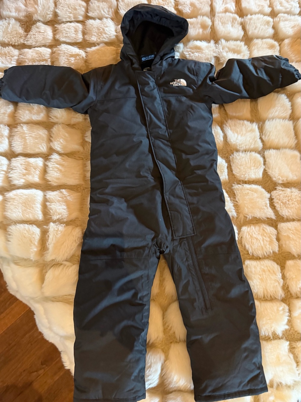 The North Face Kids Black Hooded Insulated One-Piece Snow Suit